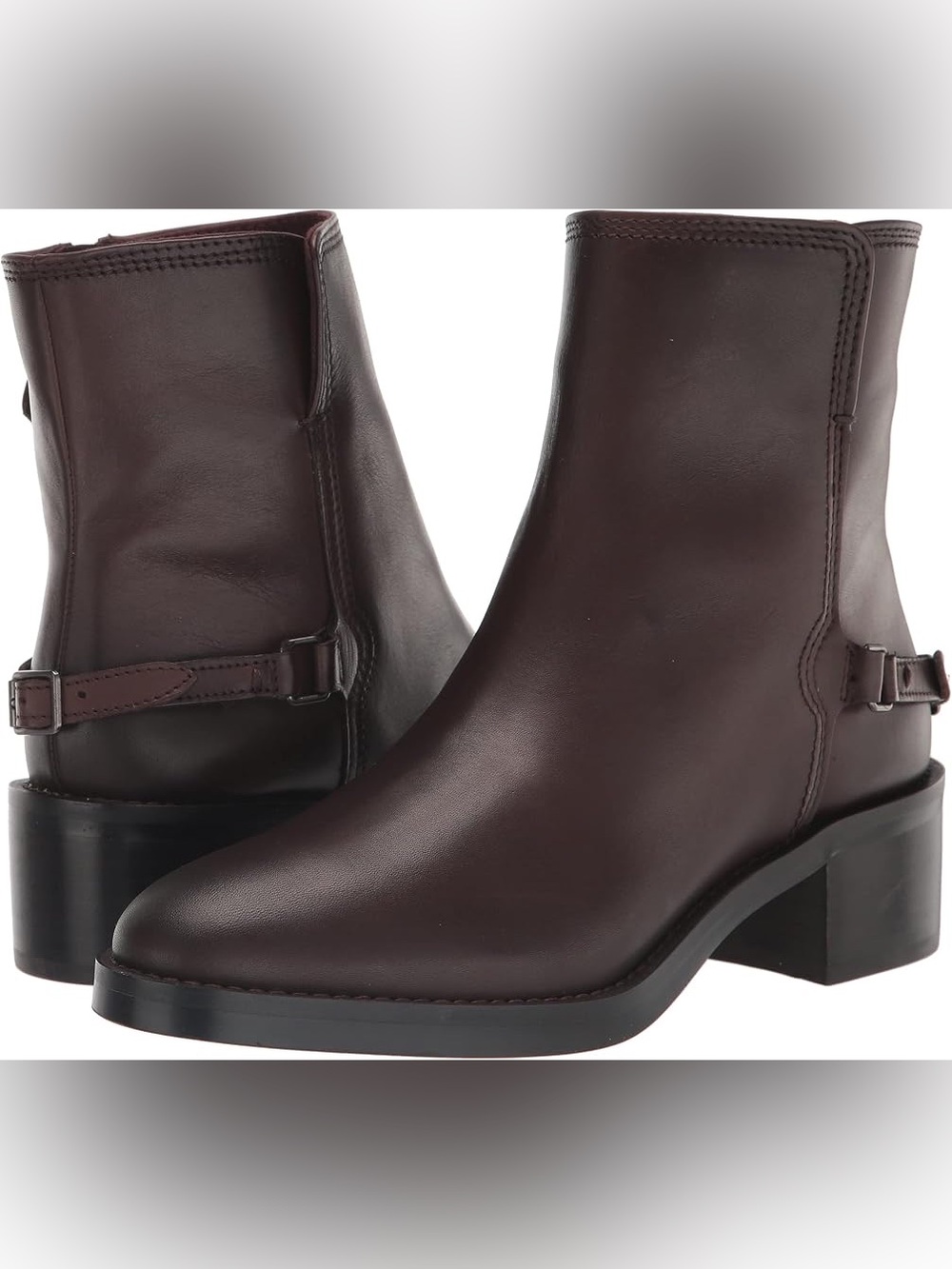Franco Sarto Brown Leather Ankle Boots Colt 
with Side Strap 9